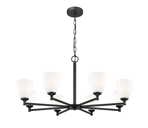 Chandelier Z-Lite 7004-8MB Matte Black Oren 8 Light Chandelier Z-Lite