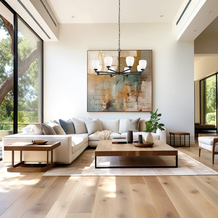 Chandelier Z-Lite 7004-8MB Matte Black Oren 8 Light Chandelier Z-Lite