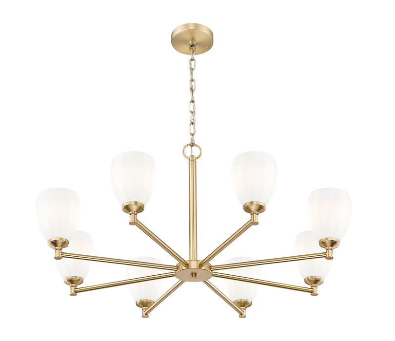 Chandelier Z-Lite 7004-8MGLD Modern Gold Oren 8 Light Chandelier Z-Lite