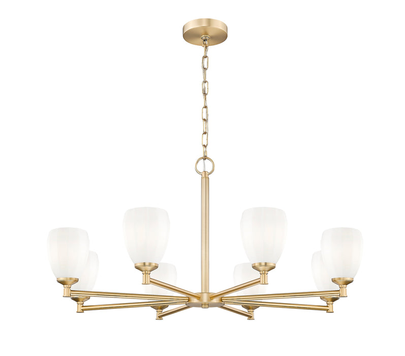 Chandelier Z-Lite 7004-8MGLD Modern Gold Oren 8 Light Chandelier Z-Lite