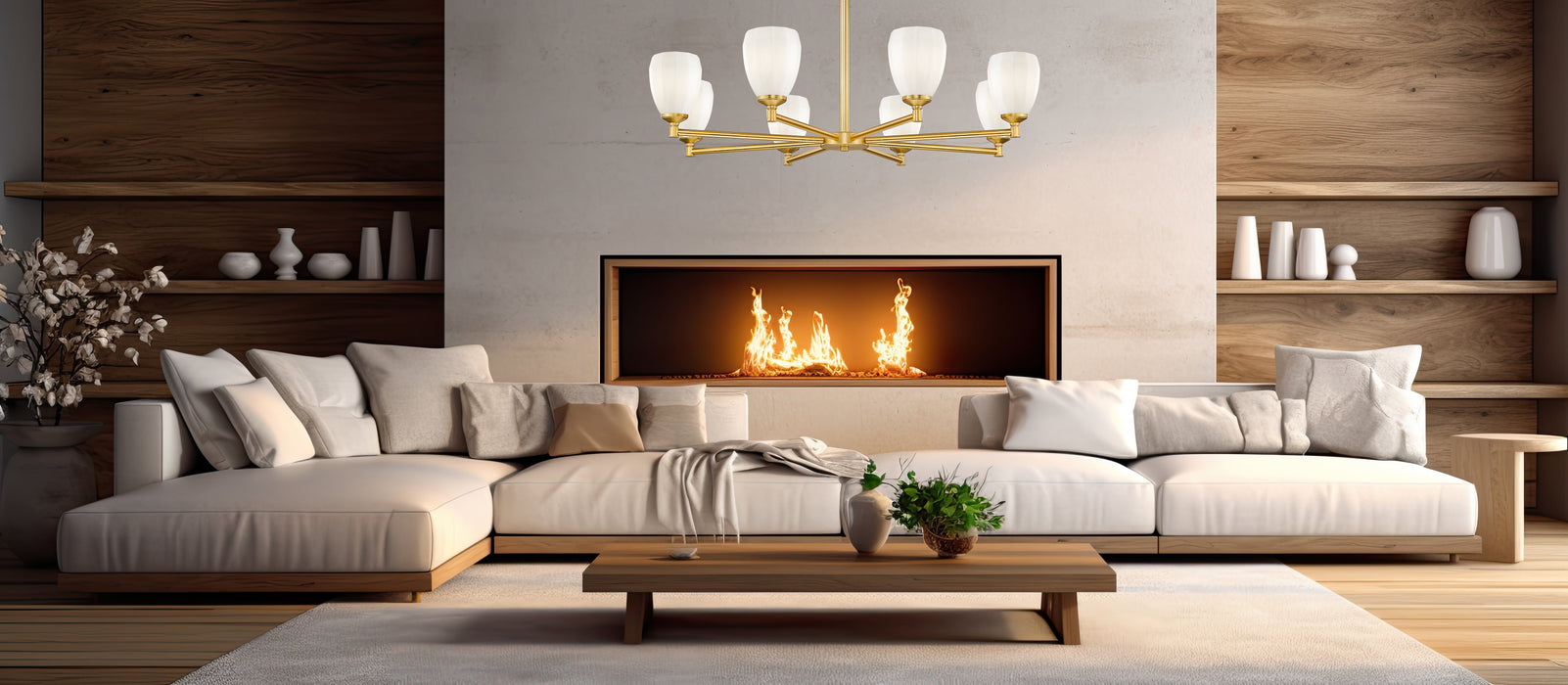 Chandelier Z-Lite 7004-8MGLD Modern Gold Oren 8 Light Chandelier Z-Lite