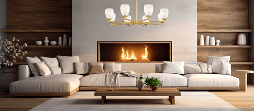 Chandelier Z-Lite 7004-8MGLD Modern Gold Oren 8 Light Chandelier Z-Lite