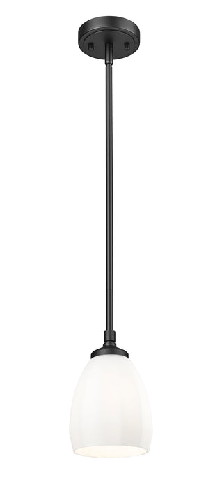 Pendant Z-Lite 7004P5-MB Matte Black Oren 1 Light Pendant Z-Lite
