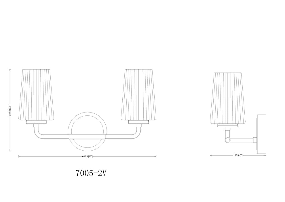 Vanity Z-Lite 7005-2V-MGLD Modern Gold Montford 2 Light Vanity Z-Lite