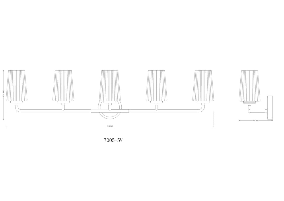 Vanity Z-Lite 7005-5V-CH Chrome Montford 5 Light Vanity Z-Lite