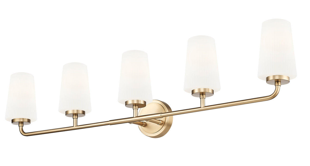 Vanity Z-Lite 7005-5V-MGLD Modern Gold Montford 5 Light Vanity Z-Lite