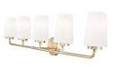 Vanity Z-Lite 7005-5V-MGLD Modern Gold Montford 5 Light Vanity Z-Lite