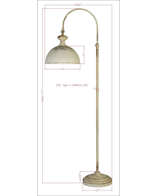 Floor Lamp Forty West Designs 710145 Roger Distressed Metal Farmhouse Floor Lamp Forty West Designs