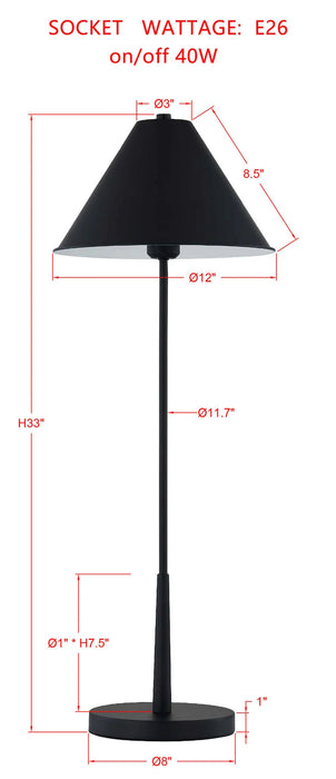 Forty West Designs 71307 Pippa Buffet Lamp with Black Metal Shade