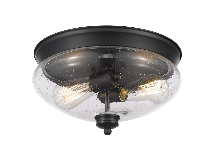 Flush Mount Z-Lite 722F2-MB Matte Black Amon 2 Light Flush Mount Z-Lite