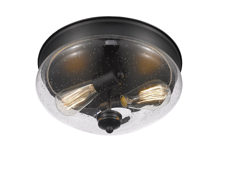 Flush Mount Z-Lite 722F2-MB Matte Black Amon 2 Light Flush Mount Z-Lite