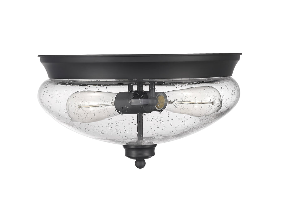 Flush Mount Z-Lite 722F2-MB Matte Black Amon 2 Light Flush Mount Z-Lite