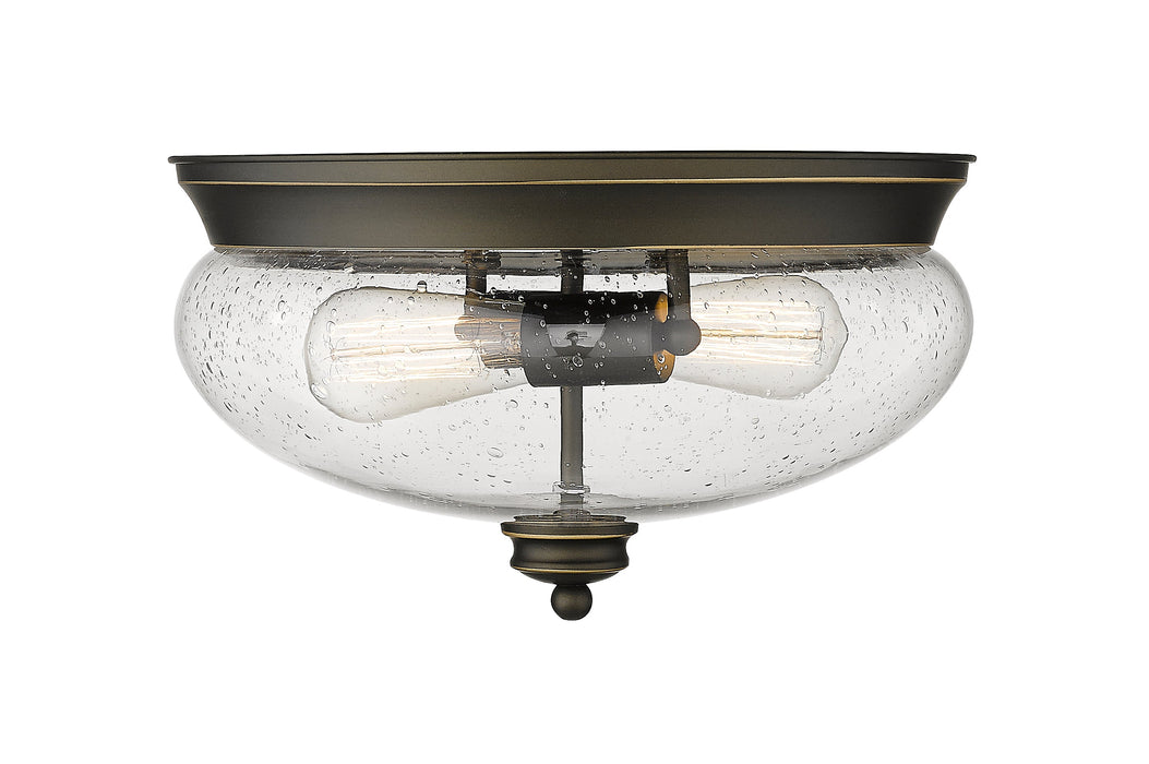 Flush Mount Z-Lite 722F2-OB Olde Bronze Amon 2 Light Flush Mount Z-Lite