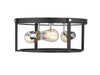 Flush Mount Z-Lite 723F15-MB+CH Matte Black + Chrome Halcyon 3 Light Flush Mount Z-Lite