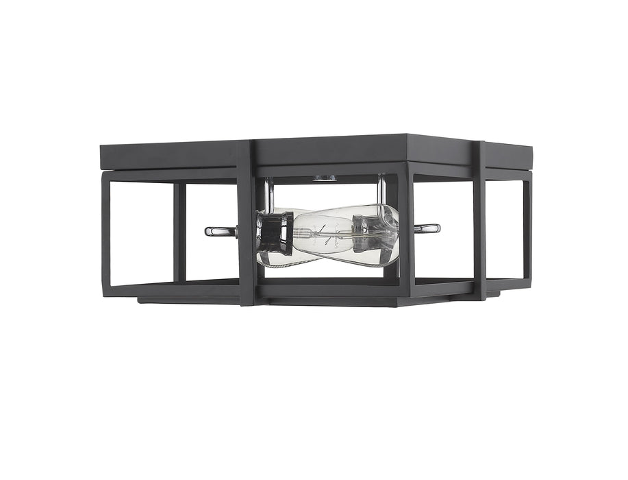 Flush Mount Z-Lite 724F13-MB+CH Matte Black + Chrome Halcyon 2 Light Flush Mount Z-Lite