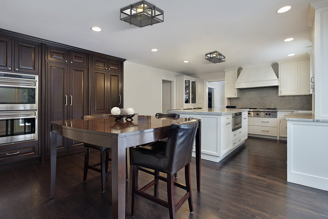 Flush Mount Z-Lite 724F13-MB+CH Matte Black + Chrome Halcyon 2 Light Flush Mount Z-Lite