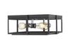 Flush Mount Z-Lite 724F15-MB+CH Matte Black + Chrome Halcyon 3 Light Flush Mount Z-Lite