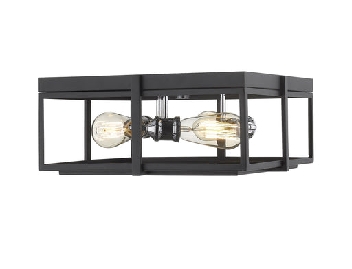 Flush Mount Z-Lite 724F15-MB+CH Matte Black + Chrome Halcyon 3 Light Flush Mount Z-Lite