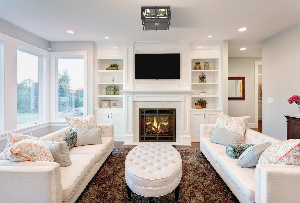 Flush Mount Z-Lite 724F15-MB+CH Matte Black + Chrome Halcyon 3 Light Flush Mount Z-Lite