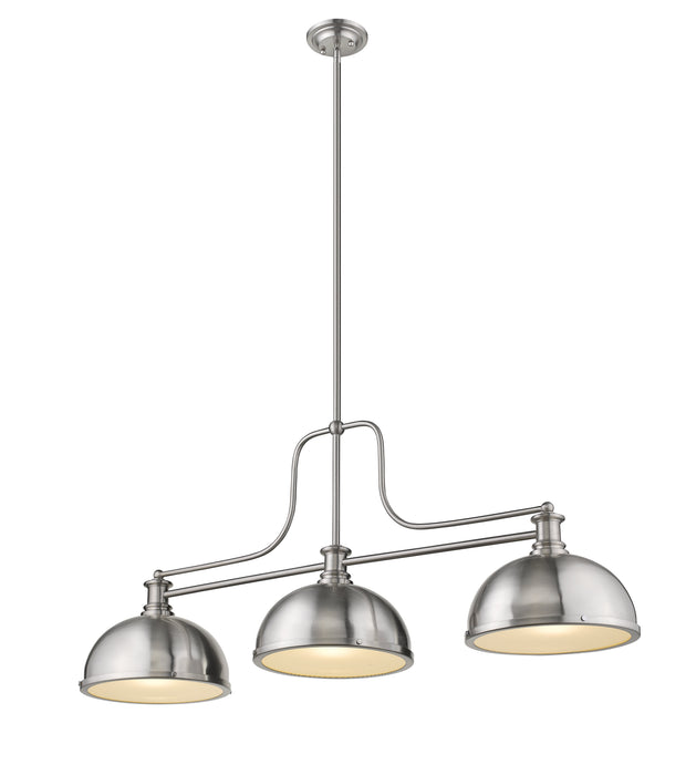 Billiard Z-Lite 725-3BN-D12BN Brushed Nickel Melange 3 Light Billiard Z-Lite