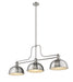 Billiard Z-Lite 725-3BN-D12BN Brushed Nickel Melange 3 Light Billiard Z-Lite