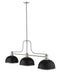 Billiard Z-Lite 725-3BN-D12MB+BN Brushed Nickel Melange 3 Light Billiard Z-Lite