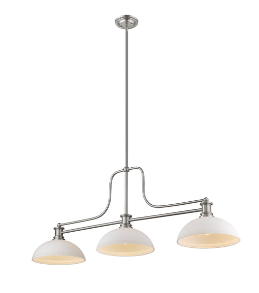 Billiard Z-Lite 725-3BN-DMO14 Brushed Nickel Melange 3 Light Billiard Z-Lite