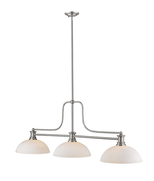 Billiard Z-Lite 725-3BN-DMO14 Brushed Nickel Melange 3 Light Billiard Z-Lite