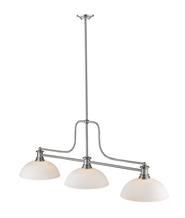 Billiard Z-Lite 725-3BN-DMO14 Brushed Nickel Melange 3 Light Billiard Z-Lite