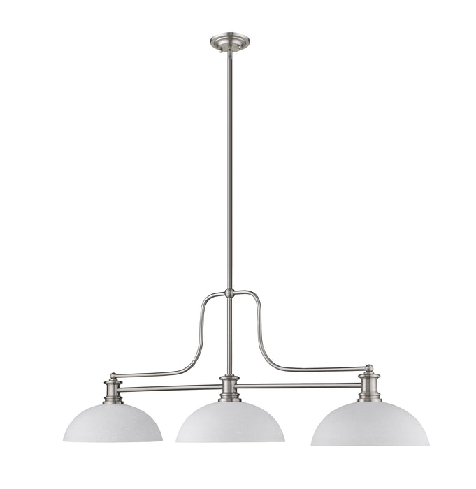Billiard Z-Lite 725-3BN-DWL14 Brushed Nickel Melange 3 Light Billiard Z-Lite