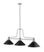 Billiard Z-Lite 725-3BN-MMB Brushed Nickel Melange 3 Light Billiard Z-Lite