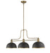 Billiard Z-Lite 725-3HBR-D12BRZ+HBR Heritage Brass Melange 3 Light Billiard Z-Lite