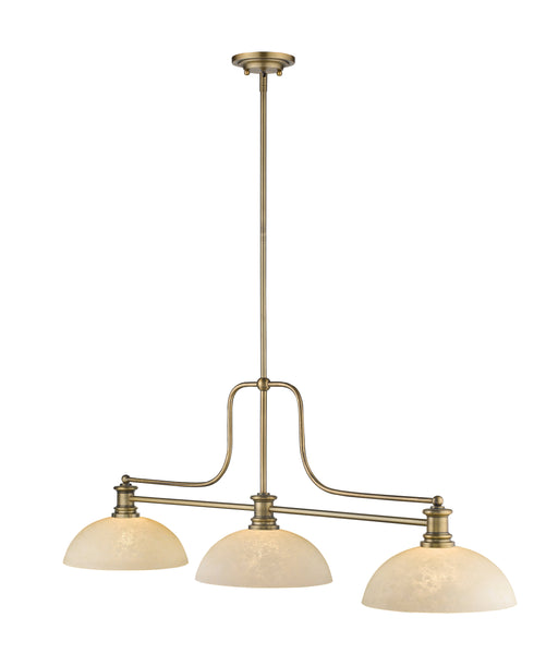 Billiard Z-Lite 725-3HBR-DGM14 Heritage Brass Melange 3 Light Billiard Z-Lite