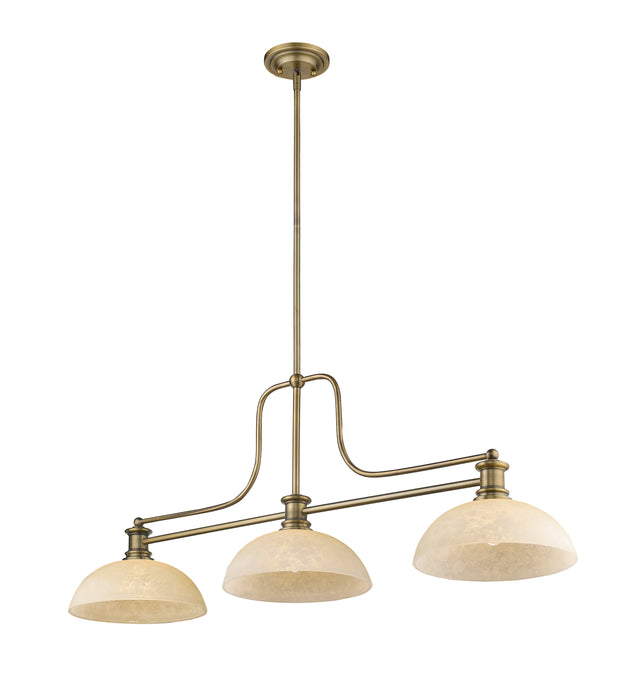 Billiard Z-Lite 725-3HBR-DGM14 Heritage Brass Melange 3 Light Billiard Z-Lite