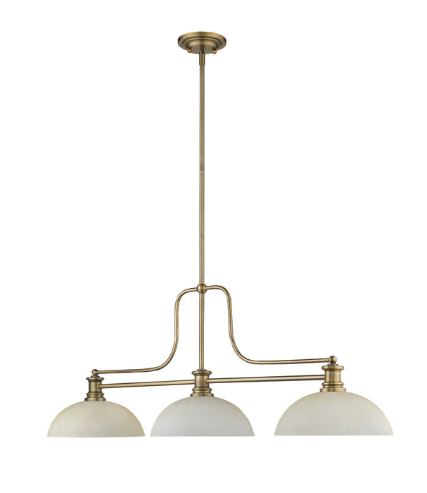 Billiard Z-Lite 725-3HBR-DGM14 Heritage Brass Melange 3 Light Billiard Z-Lite
