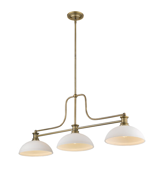 Billiard Z-Lite 725-3HBR-DMO14 Heritage Brass Melange 3 Light Billiard Z-Lite