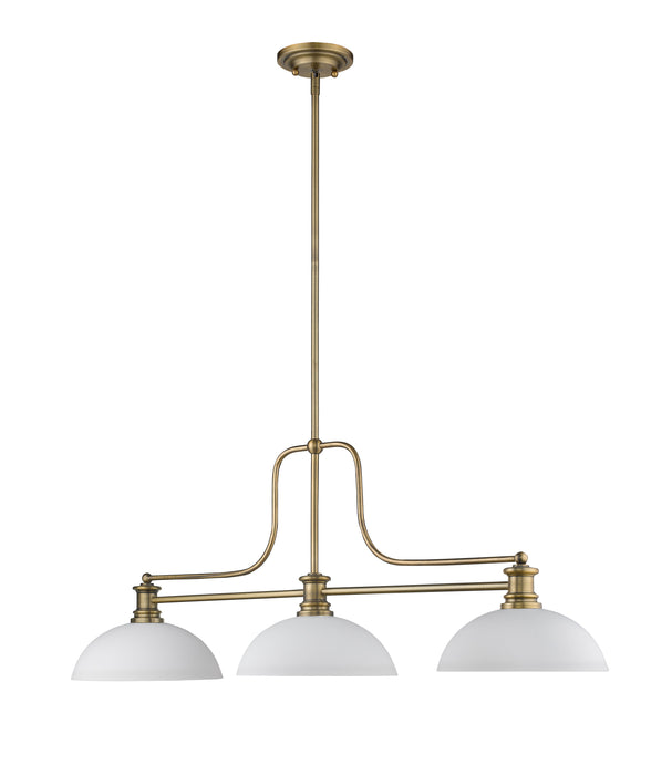 Billiard Z-Lite 725-3HBR-DMO14 Heritage Brass Melange 3 Light Billiard Z-Lite