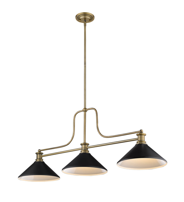 Billiard Z-Lite 725-3HBR-MMB Heritage Brass Melange 3 Light Billiard Z-Lite