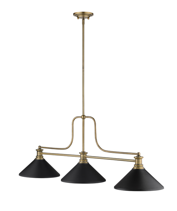 Billiard Z-Lite 725-3HBR-MMB Heritage Brass Melange 3 Light Billiard Z-Lite
