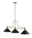 Billiard Z-Lite 725-3HBR-MMB Heritage Brass Melange 3 Light Billiard Z-Lite