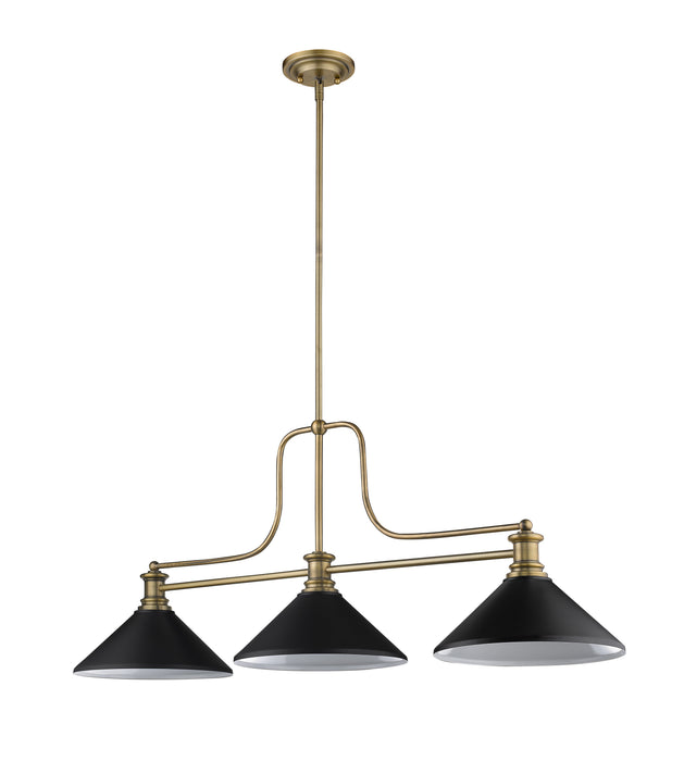 Billiard Z-Lite 725-3HBR-MMB Heritage Brass Melange 3 Light Billiard Z-Lite