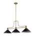 Billiard Z-Lite 725-3HBR-MMB Heritage Brass Melange 3 Light Billiard Z-Lite
