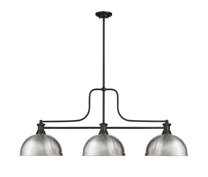 Billiard Z-Lite 725-3MB-D12BN Matte Black Melange 3 Light Billiard Z-Lite