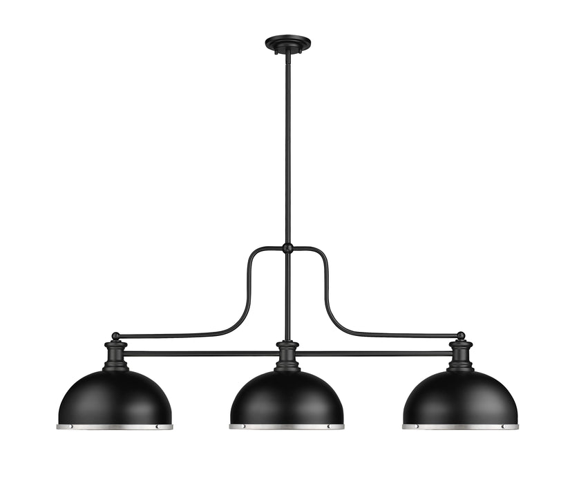 Billiard Z-Lite 725-3MB-D12MB+BN Matte Black Melange 3 Light Billiard Z-Lite