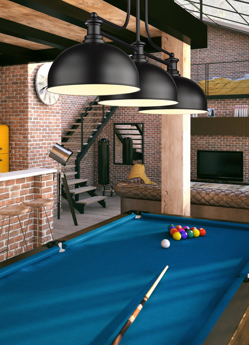 Billiard Z-Lite 725-3MB-D13MB Matte Black Melange 3 Light Billiard Z-Lite