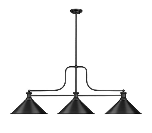 Billiard Z-Lite 725-3MB-MB15 Matte Black Melange 3 Light Billiard Z-Lite