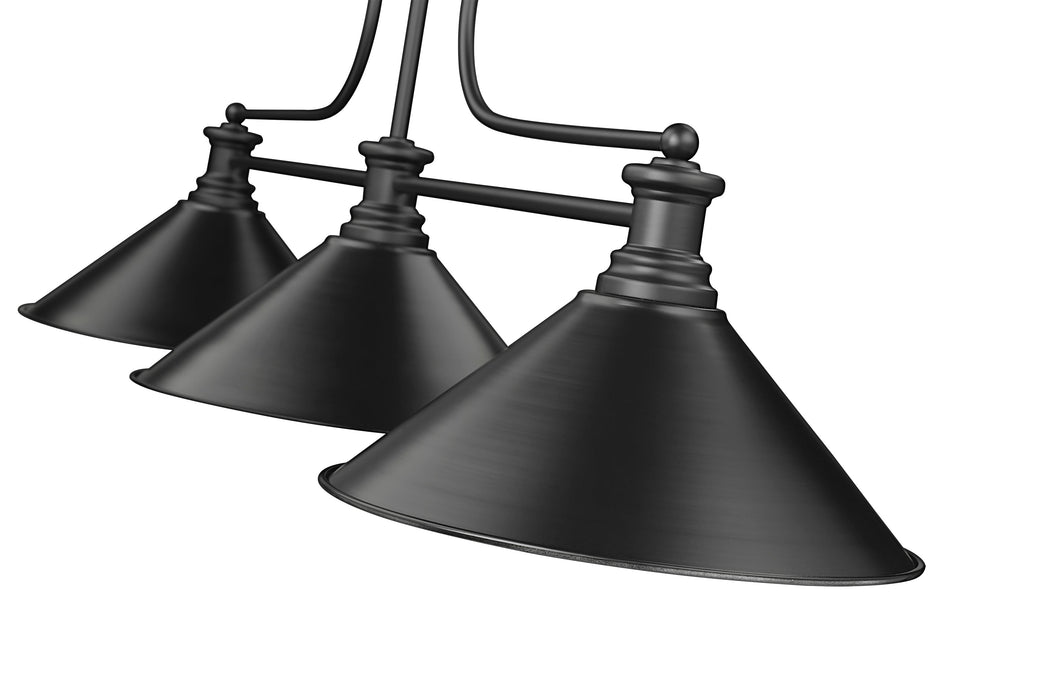 Billiard Z-Lite 725-3MB-MB15 Matte Black Melange 3 Light Billiard Z-Lite