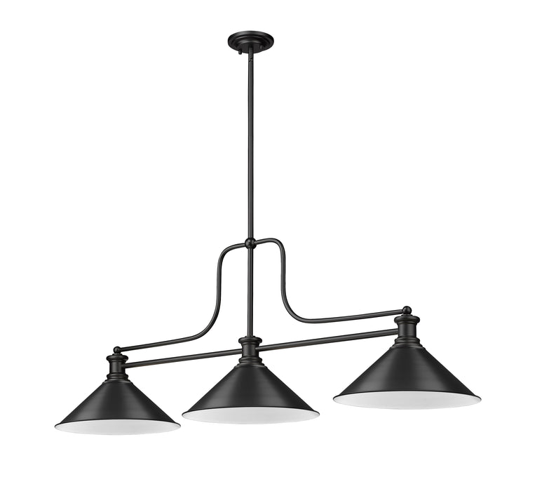 Billiard Z-Lite 725-3MB-MB15 Matte Black Melange 3 Light Billiard Z-Lite