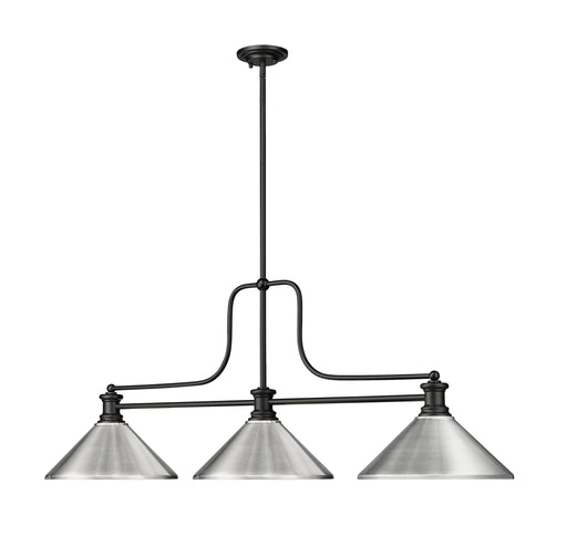 Billiard Z-Lite 725-3MB-MBN Matte Black Melange 3 Light Billiard Z-Lite