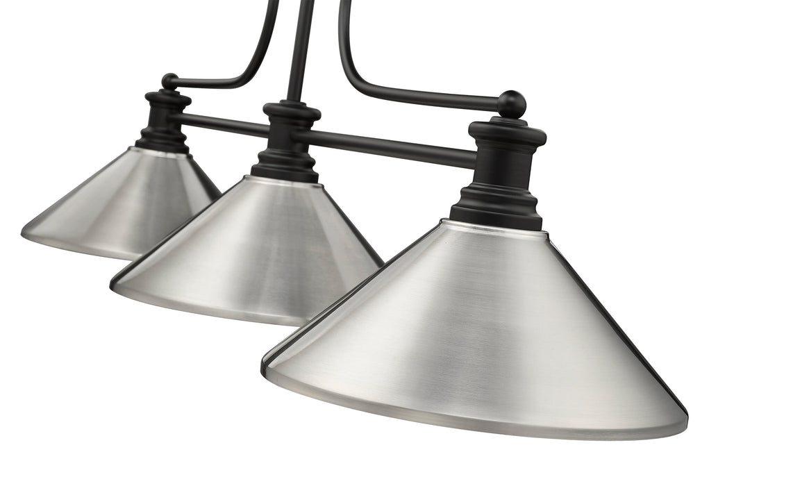 Billiard Z-Lite 725-3MB-MBN Matte Black Melange 3 Light Billiard Z-Lite